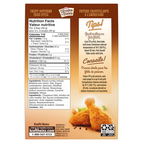 Kraft Shake 'N Bake Coating Mix Crispy Southern Fried Style 142 g