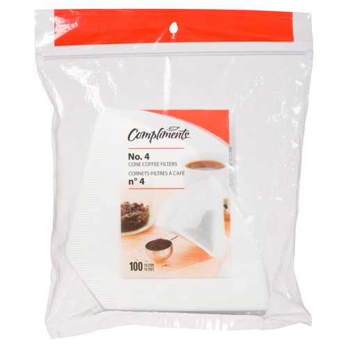 Compliments No. 4 Cone Coffee Filters 100 Count
