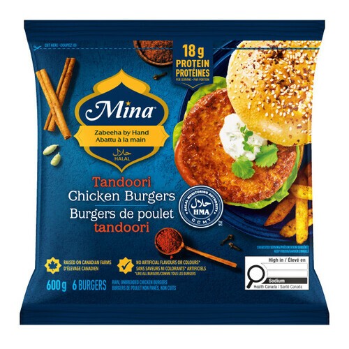 Mina Frozen Burger Tandoori Chicken 6 x 100 g