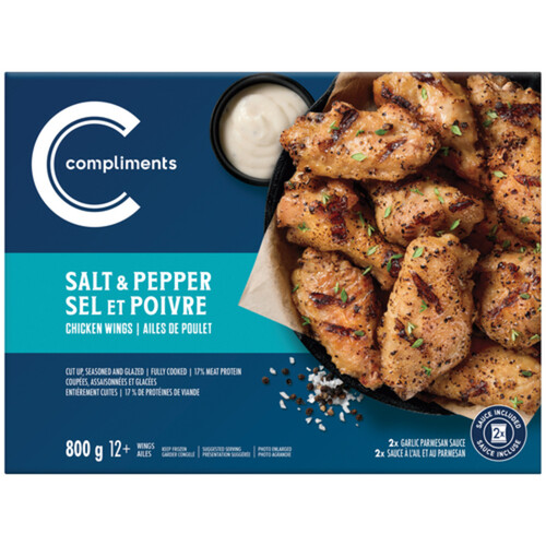 Compliments Frozen Chicken Wings Salt & Pepper 800 g