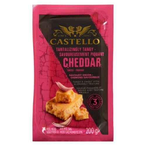 Castello Cheddar Cheese Savoury Onion 200 g