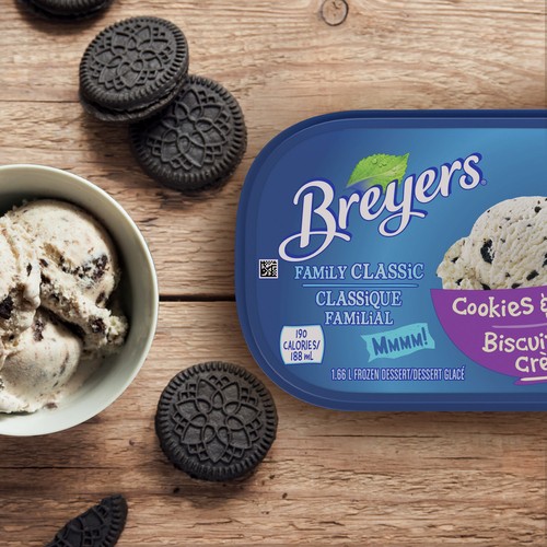 Breyers Frozen Dessert Family Classic Cookies & Cream 1.66 L