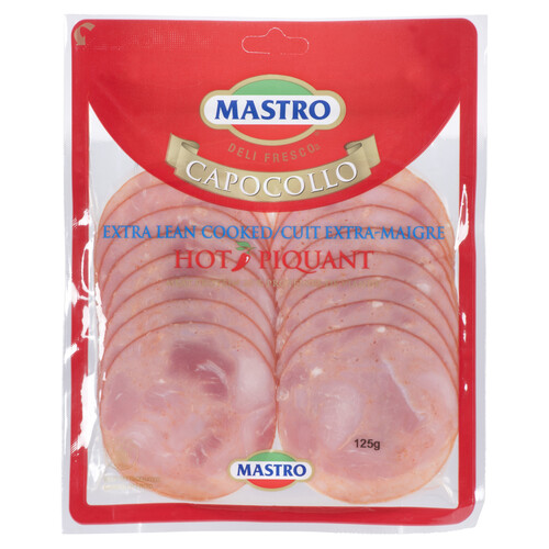 Mastro Extra Lean Cooked Hot Capocollo Sliced Meat 125 g Voilà Online