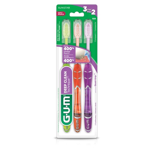 GUM Technique Deep Clean Soft Toothbrush 3 Pack
