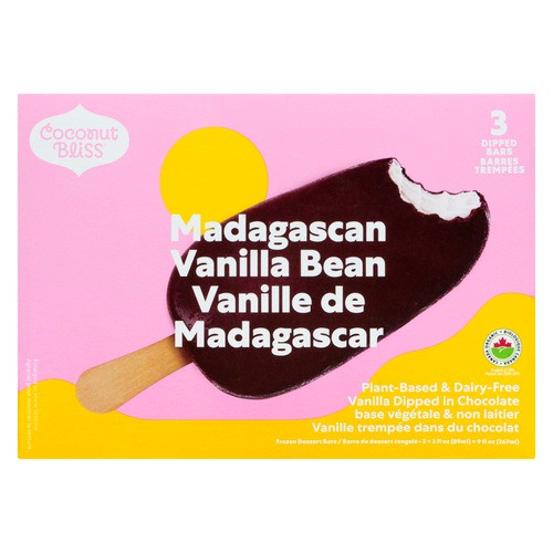 Coconut Bliss Non Dairy Ice Cream Bar Coconut Bliss Chocolate Vanilla 3 Pack