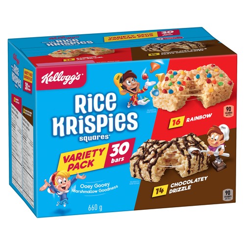 Kellogg's Rice Krispies Squares Variety Pack 30 Bars 660 g
