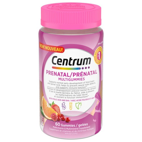 Centrum Prenatal Multivitamin Gummies Supplements 60 Count