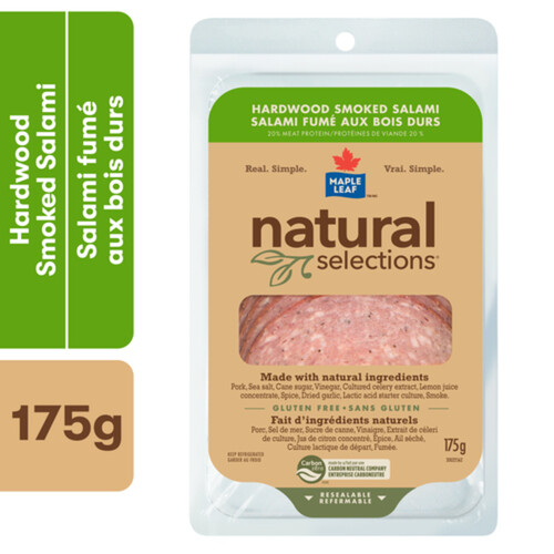 Maple Leaf Natural Selections Gluten Free Deli Sliced Salami Hardwood Smoked 175 g