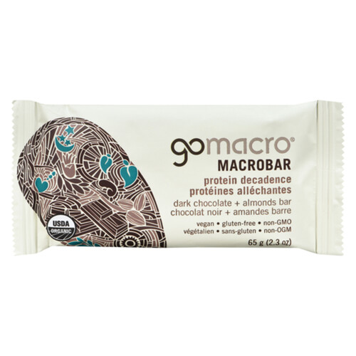 GoMacro Gluten-Free Vegan Macrobar Dark Chocolate & Almonds Bar 65 g