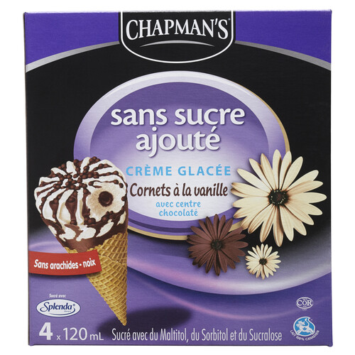 Chapman's No Sugar Added Ice Cream Cones Vanilla 480 ml