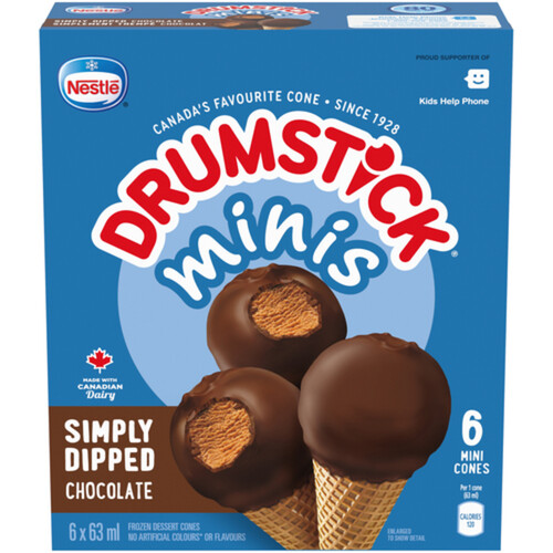 Nestlé Drumstick Frozen Minis Simply Dipped Chocolate 6 x 63 ml