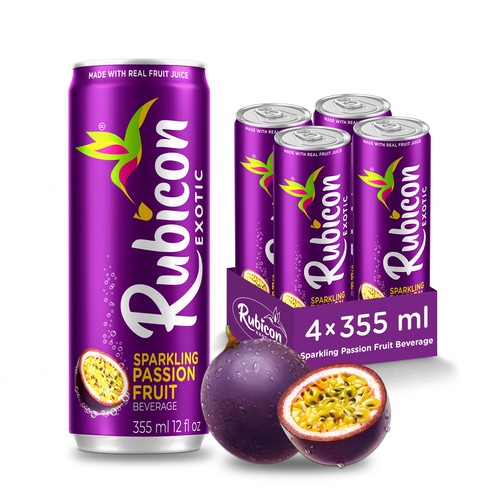 Rubicon Exotic Juice Sparkling Passion Fruit 4 x 355 ml (cans)