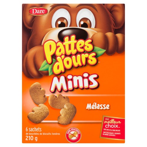 Dare Bear Paws Peanut-Free Mini Cookies Original 6 Pack 210 g