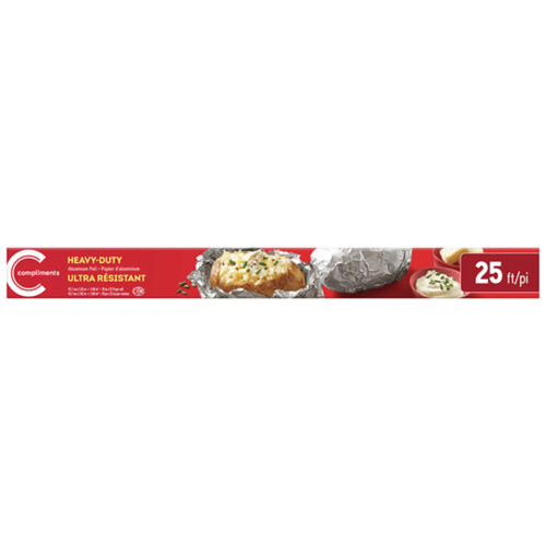 Compliments Aluminum Foil Heavy Duty 18 Inch x 25 Feet 