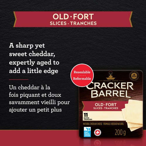 Cracker Barrel Cheese Slices Old Cheddar 200 g