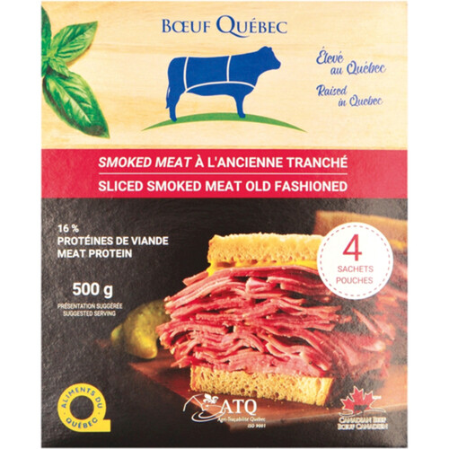 Boeuf Québec Sliced Smoked Meat Old Fashion 500 g