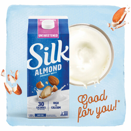 Silk Dairy-Free Zero Sugar Almond Beverage Original 1.89 L