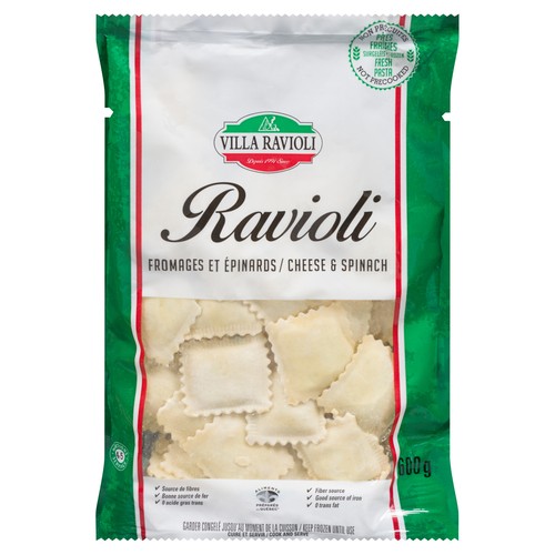 Villa Du Ravioli Frozen Ravioli Cheese And Spinach 600 g