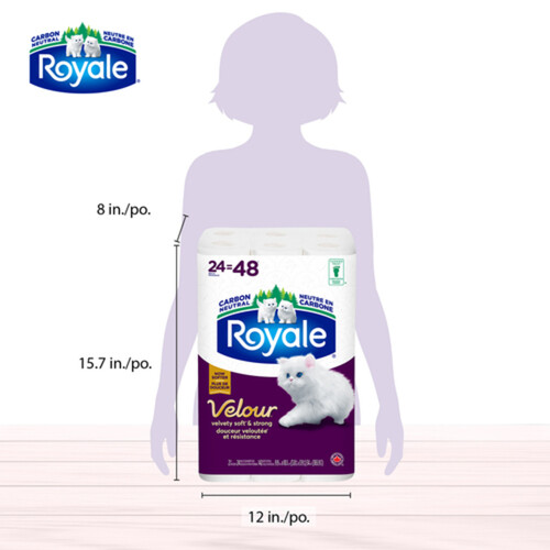 Royale Velour Toilet Paper 2-Ply 24 Rolls x 142 Sheets