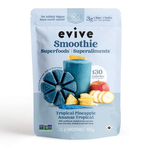Evive Frozen Smoothie Cubes No Added Sugar Tropical Pineapple 405 g