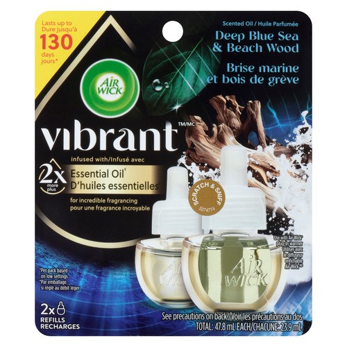 Air Wick Vibrant Scented Oil Refills Deep Blue Sea & Beach Wood 2 x 23.9 ml