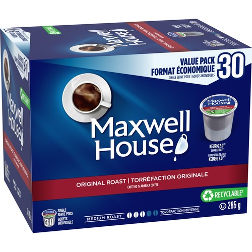 Maxwell House Original Roast Coffee Keurig K-Cup Pods 285 g 30 Pods