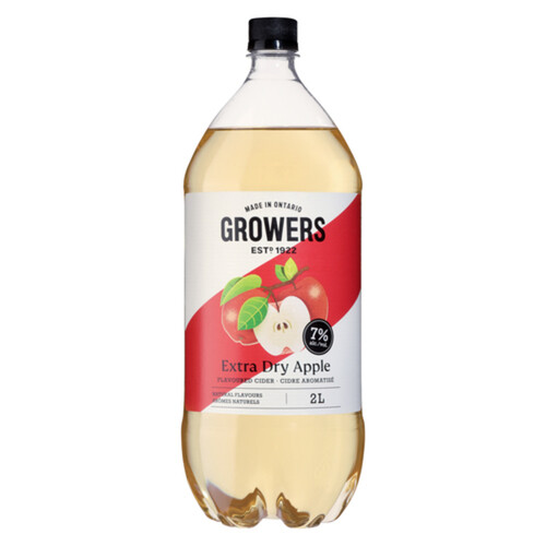 Growers Cider 7% Alcohol Extra Dry Apple 2 L (bottle)