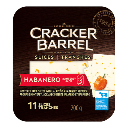 Cracker Barrel Sliced Cheese Monterey Jack Habanero 11 Slices 200 g