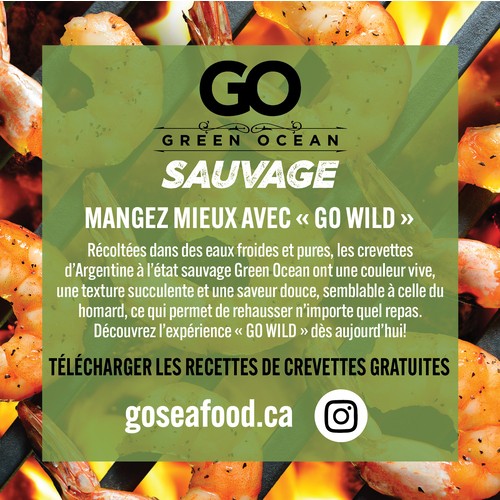 Go Wild Green Ocean Crevettes crues d'Argentine 20-40 congelée 300 g