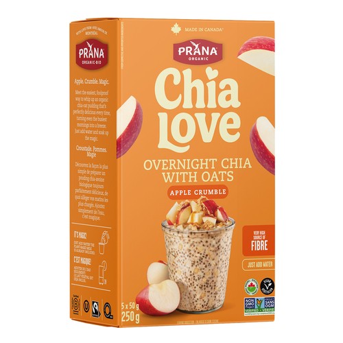 Prana Organic Overnight Chia With Oats Apple Crumble 250 g