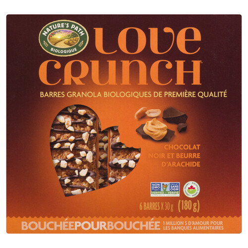 Nature's Path Love Crunch Granola Bar Dark Chocolate Peanut Butter 180 g