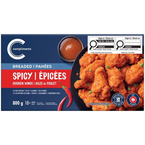 Compliments Frozen Breaded Spicy Chicken Wings 800 g