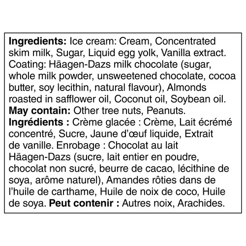 Häagen-Dazs Ice Cream Bars Minis Vanilla Almond 4 x 55 ml