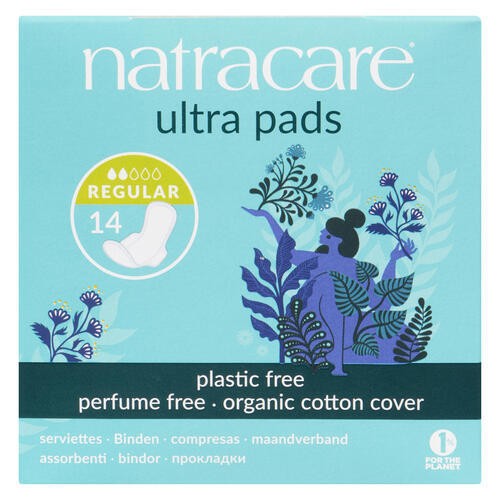 Natracare Ultra Pads With Wings Regular 14 Count 