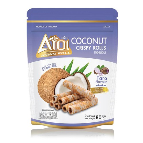 Aroi Crispy Roll Taro Coconut 80 g
