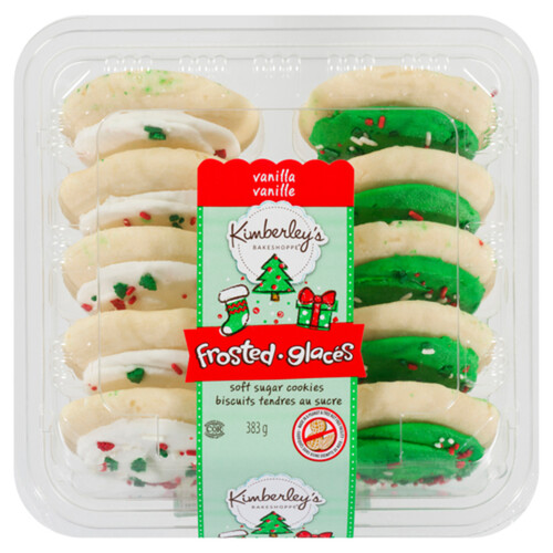 Kimberley's Bakeshoppe Frosted Holiday Green And White Cookies 383 g (frozen)