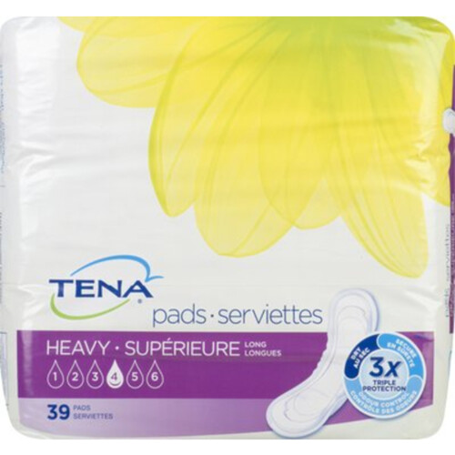 Tena Heavy Absorbency Pads Long 39 Count