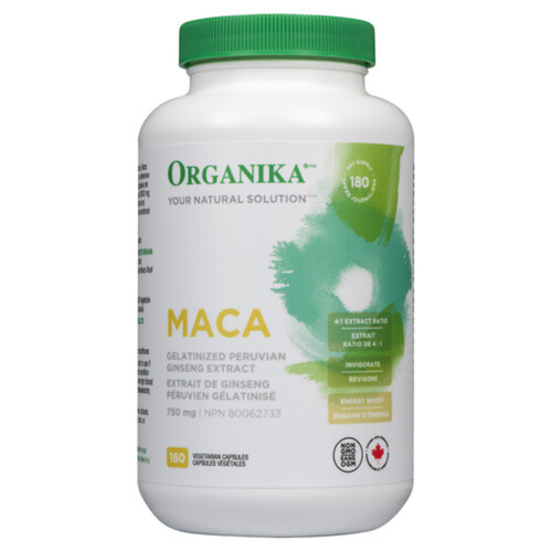 Organika Gluten-Free Maca 180 Vegetarian Capsules 