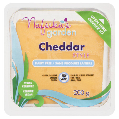 Nafsika's Garden Vegan Block Cheese Cheddar Style 200 g