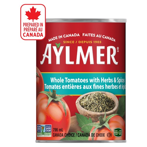 Aylmer Tomatoes Whole Herb & Spice 796 ml