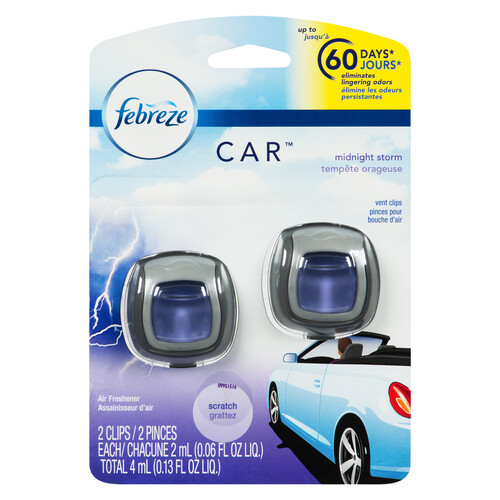 Febreze Air Freshener Car Vent Clip Midnight Storm 2 x 2 ml - Voilà Online  Groceries & Offers