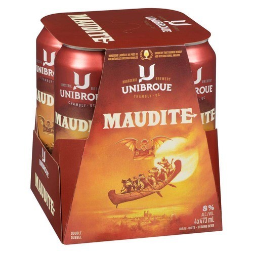 Unibroue Maudite Beer 8% Alcohol 4 x 473 ml (cans)