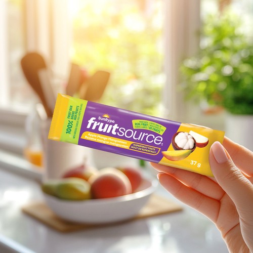 SunRype Fruitsource 100% Fruit Bar Apple Mango Mangosteen 37 g