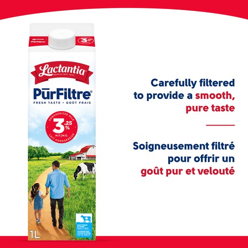 Lactantia PurFiltre 3.25% Milk Homogenized 1 L