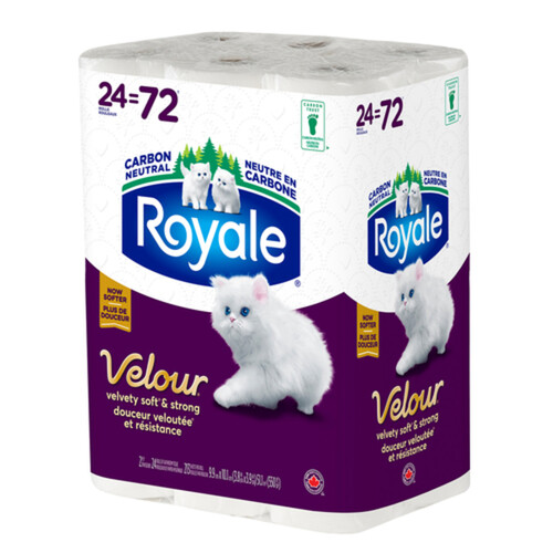 Royale Velour Toilet Paper 2-Ply 24 Rolls x 213 Sheets