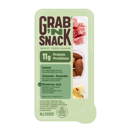 Grab'N Snack Snack Kit Salami Almonds Monterey Jack Cheese 96 g