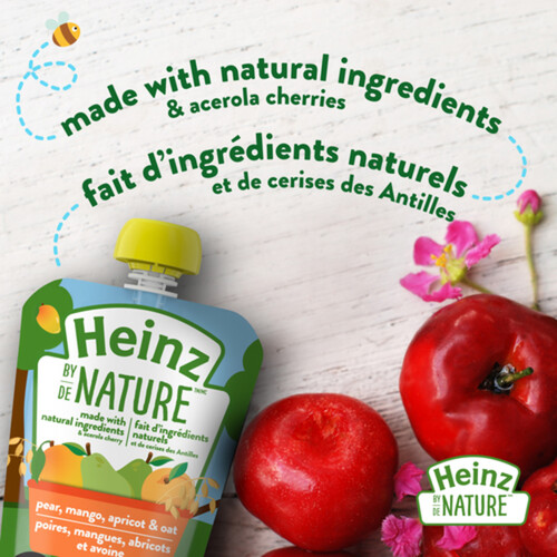 Heinz by Nature Organic Baby Food Pear Mango Apricot & Oat Purée 128 ml