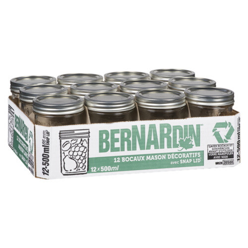 Bernardin 12 Decorative Mason Jars 500 ml