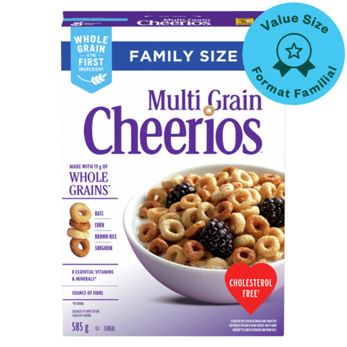 Cheerios Cereal Multi Grain Breakfast Whole Grains Family Size 585 g