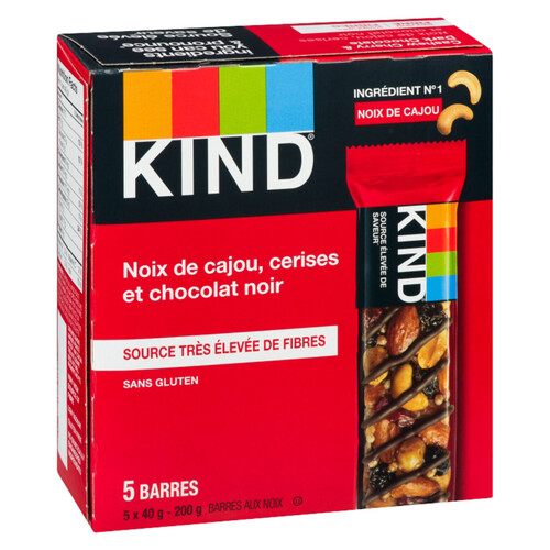 Kind Gluten-Free Snack Bar Chocolate Cherry Cashew 5 x 40 g